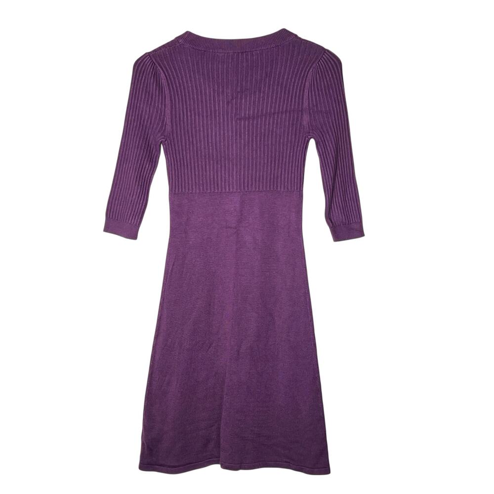 Athleta purple 3/4 sleeve knit A line sweater dress size XS B53 - Picture 4 of 4